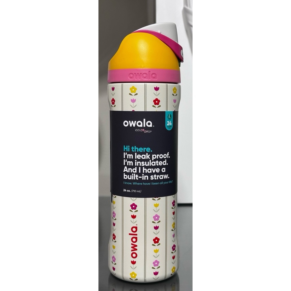 OWALA COLOR DROP “FLOWER CROWN” 24oz FreeSip Water‎ Bottle